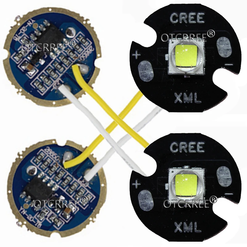 Cree XML2 XM-L2 T6 10 Вт Высокая мощность светодиодный излучатель холодный белый нейтральный белый теплый белый 16 мм черный или с PCB+ 17 мм DC3.7V 2.5A драйвер