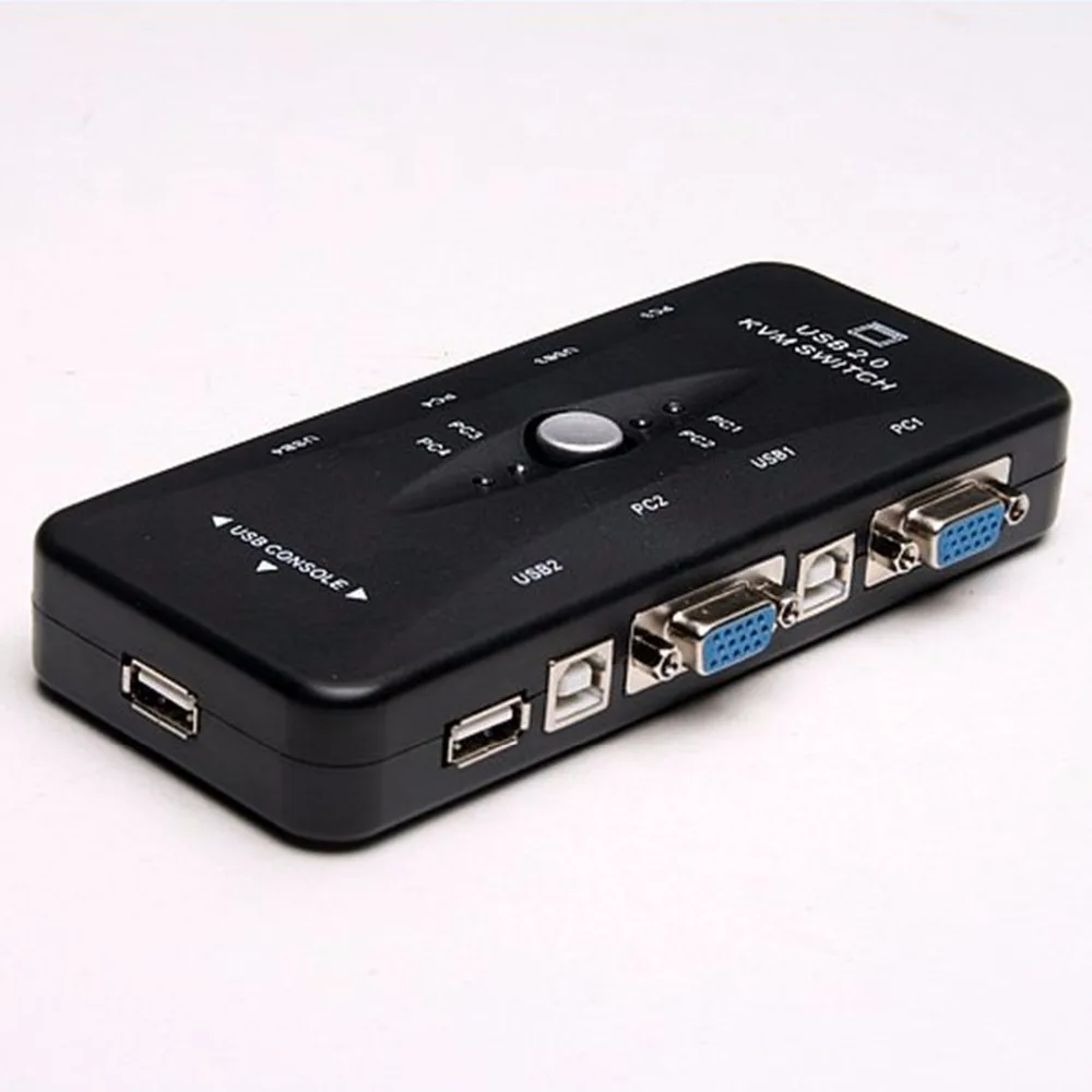 4 Port hub USB 2.0 KVM VGA/SVGA Switch Box Adapter