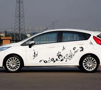 

Car Flowers Butterfly 59'' Door Decal For TIIDA Vinyl Graphics Motor stickers ZC1007