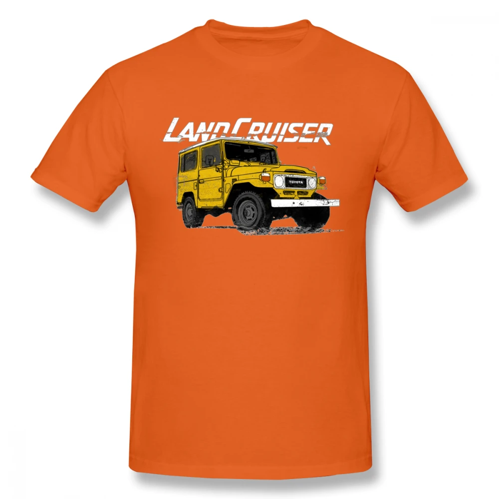Лидер продаж, футболка Toyota FJ40 Land Cruiser, Винтажная футболка с большим автомобилем для мужчин, уличная одежда, Camiseta - Цвет: Оранжевый