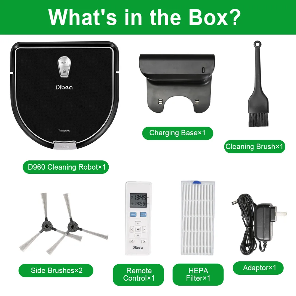 Dibea D960 Sweeper Robot Vacuum Cleaner Household Aspirator Strong Suction Robot Vacuum Cleaner Home Cleaning Robot