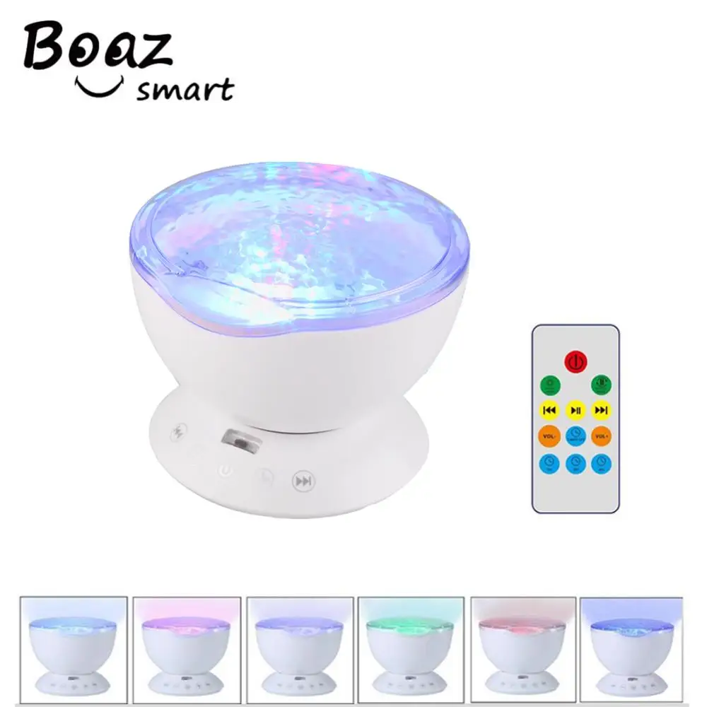 

BOAZ Ocean Wave Starry Sky LED Night Light Projector Novelty Lamp with Music Player USB Lamp Nightlight For Baby Children