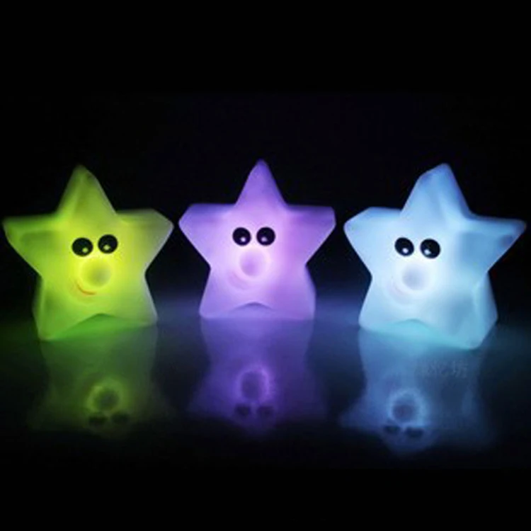 

1 Pcs Creative Color White Changing Led Night Light Decoration Stars Lamp Nightlight Great Gift For Kids Glow Party Suppliers