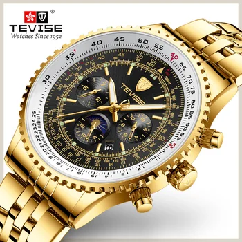 

Tevise Top Brand Automatic Mechanical Men's Clock Luxury Golden Brand Sport Men Self-winding Male Wrist Watch Relogio Masculino