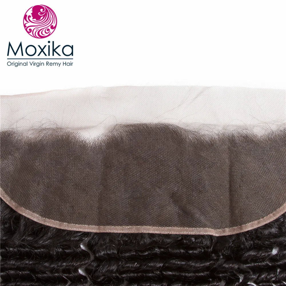 Moxika 13x4 Lace Frontal Closure Brazilian Deep Wave With Lace Closure Ear To Ear Remy Pre Plucked With Baby Hair HairLine