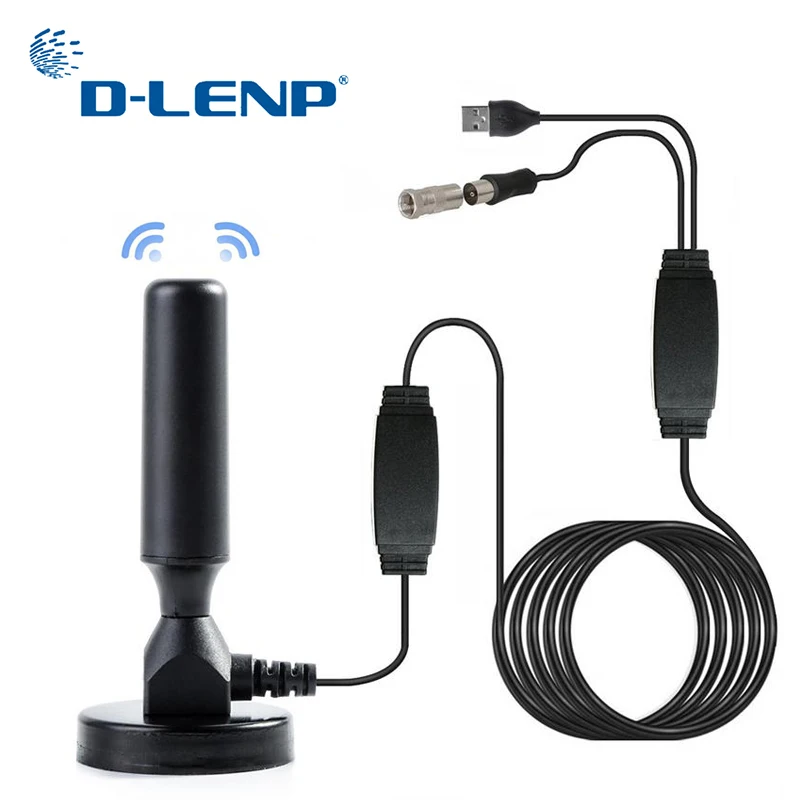 

Dlenp Indoor Digital DVB-T TV Antenna Signal Receiver Amplifier TV Radio Antenna 1080P HDTV DVB-T2 Aerial up to 120 Miles