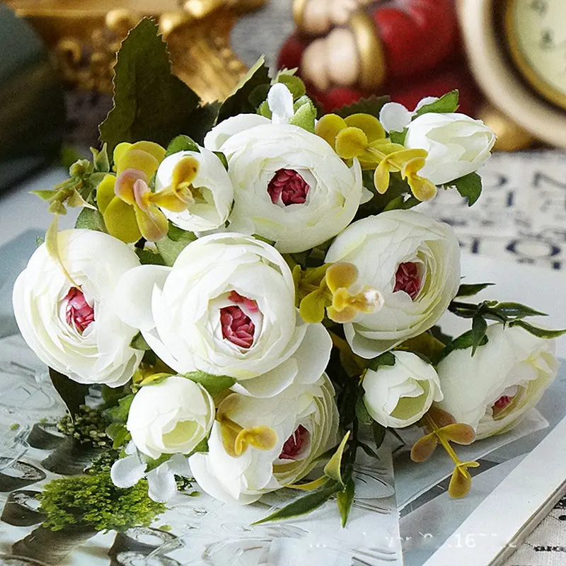 Zonaflor искусственные цветы для интерьера Камелия Свадебная вечеринка День рождения украшения Шелковые цветы красочные декоративные цветы - Цвет: white