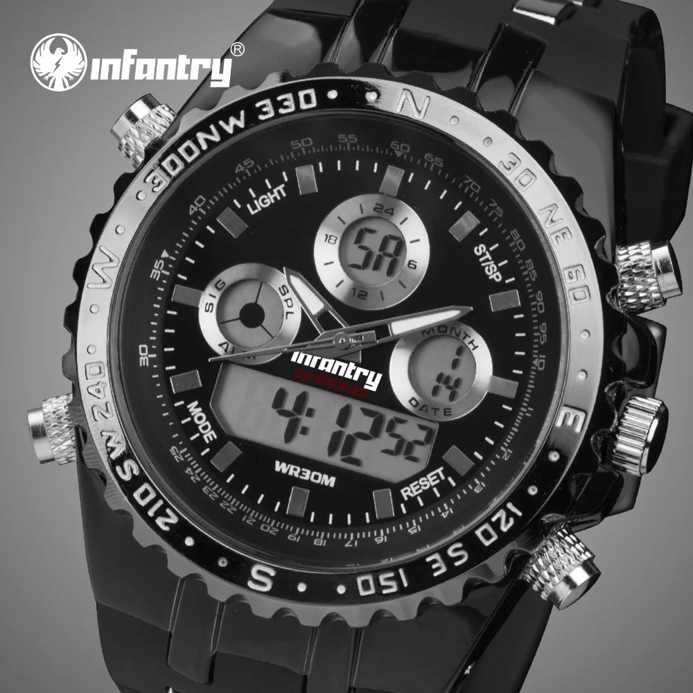 

INFANTRY Mens Watches Top Brand Luxury Analog Digital Military Watch Men Big Army Watches for Men Big Black Relogio Masculino