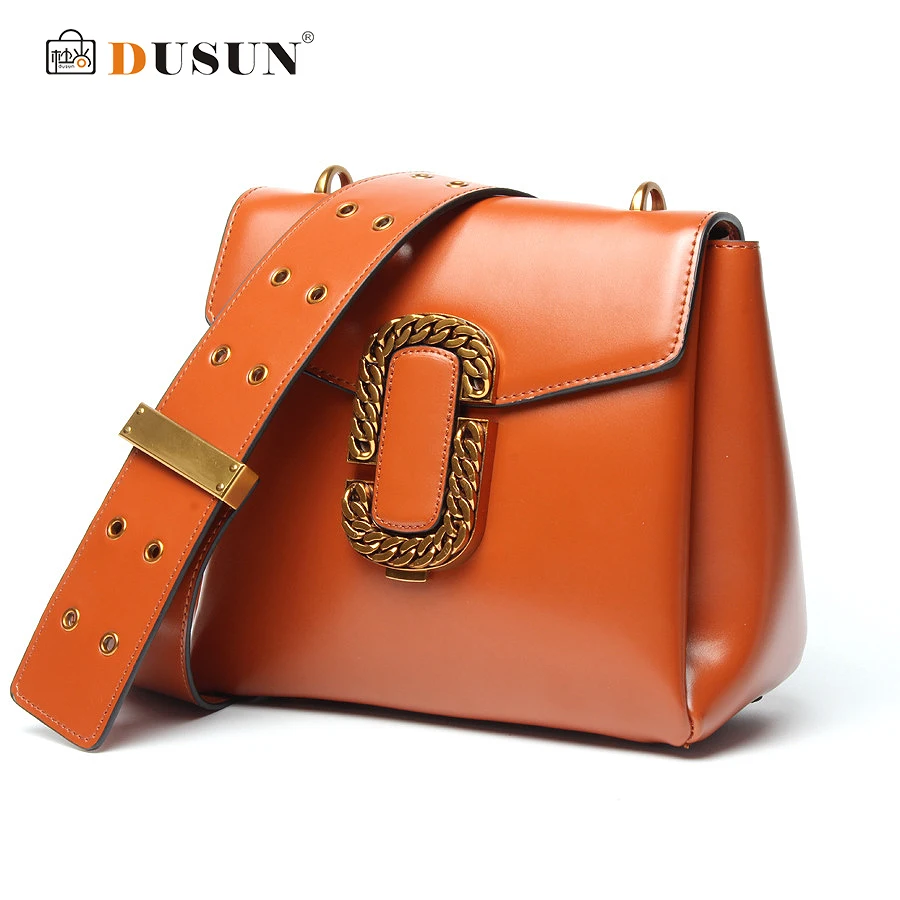 

DUSUN Vintage Split Leather Shoulder Bag Women Handbags Fashion Messenger Bag Luxury Brands Casual Women Crossbody Bag