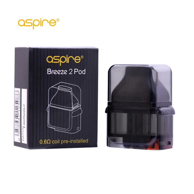 

Aspire Vaporizer Breeze 2 AIO Pod Preinstalled 0.6ohm Coil 3ml/2ml Capacity Breeze 2 Tank Fit Aspire Breeze 2 Kit Vape Atomizer