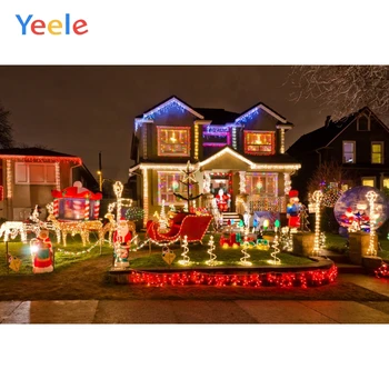 

Yeele Christmas Tree Light Outdoor Party Carriage Deco for Home Photography Backgrounds Photographic Backdrops for Photo Studio