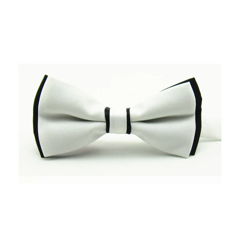 Мужской базовый черно-белый двойной галстук-бабочка Вечерние Банкетный двойной галстук-бабочка для смокинга YYTIE0009