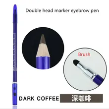 Двойной головкой microblading макияж чайник ручка для бровей Pen Водонепроницаемый карандаш для бровей с щеточкой 24 часа длительный 10 шт./лот