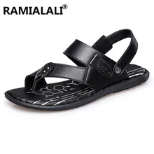 Летняя обувь модные пляжные сандалии высококачественные мужские сандалии из натуральной кожи Брендовые мужские сандалии повседневные мужские сандалии из кожи