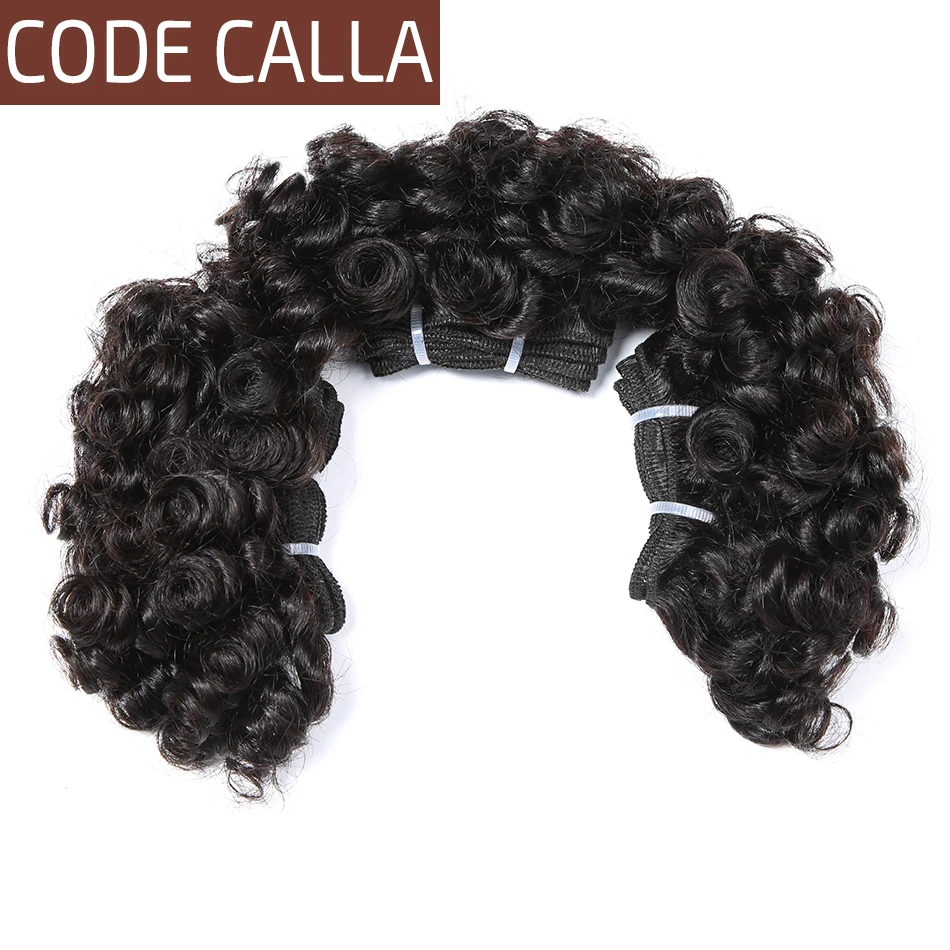Code Calla Short-cut Bouncy Curly Raw Virgin Brazilian Human Hair Bundles 3 PCS 6 Inch Natural Color 6Pieces Can Make One Wig Code Calla Short-cut Bouncy Curly Raw Virgin Brazilian Human Hair Bundles 3 PCS 6 Inch Natural Color 6Pieces Can Make One Wig