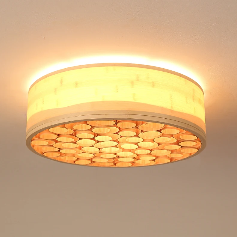 Flash Deal led e27 Chinese Bamboo Acrylic Iron Handmade LED Lamp.LED Light.Ceiling Lights.LED Ceiling Light.Ceiling Lamp For Foyer Bedroom 1