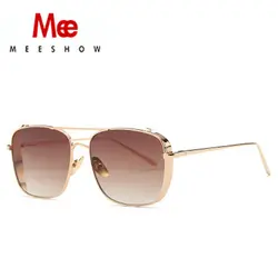 MEESHOW Модные солнцезащитные очки ретро круглый стиль металла Для мужчин Для женщин солнцезащитные очки негабаритных UV400 912