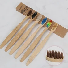 Новая зубная щетка из натурального бамбука es натуральная деревянная зубная щетка уникальная щетина форма средняя фирма повседневные предметы домашнего обихода