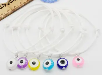 

Free Ship 100pcs Hamsa String Eye Lucky White wax Cord Adjustable Bracelet
