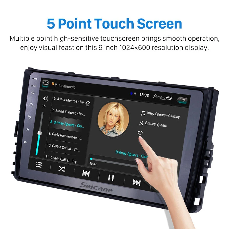 Мультимедийная магнитола Seicane мультимедийный проигрыватель 2DIN с GPS Android 8 1 9
