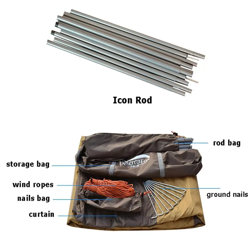 الصحراء و الثعلب التخييم الشمس المأوى ، 5-8 شخص للماء و الأشعة فوق البنفسجية حماية الشاطئ الشمس الظل ، 18x18.4 قدم كبيرة في الهواء الطلق خيمة الأق...