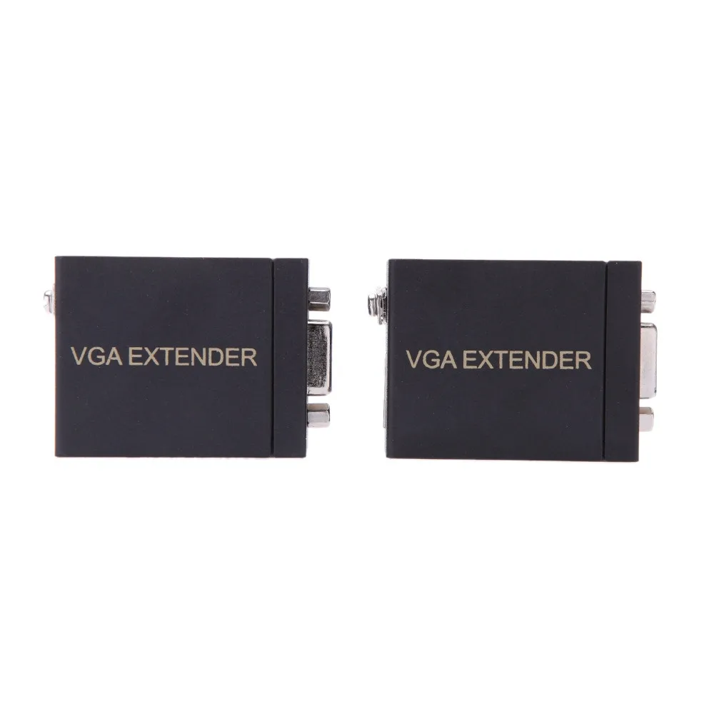 VGA Extender 60M Balun Adapter over Cat 5E Cat 6 RJ45 CAT-5e Repeater Splitter Support 1080P & 3D