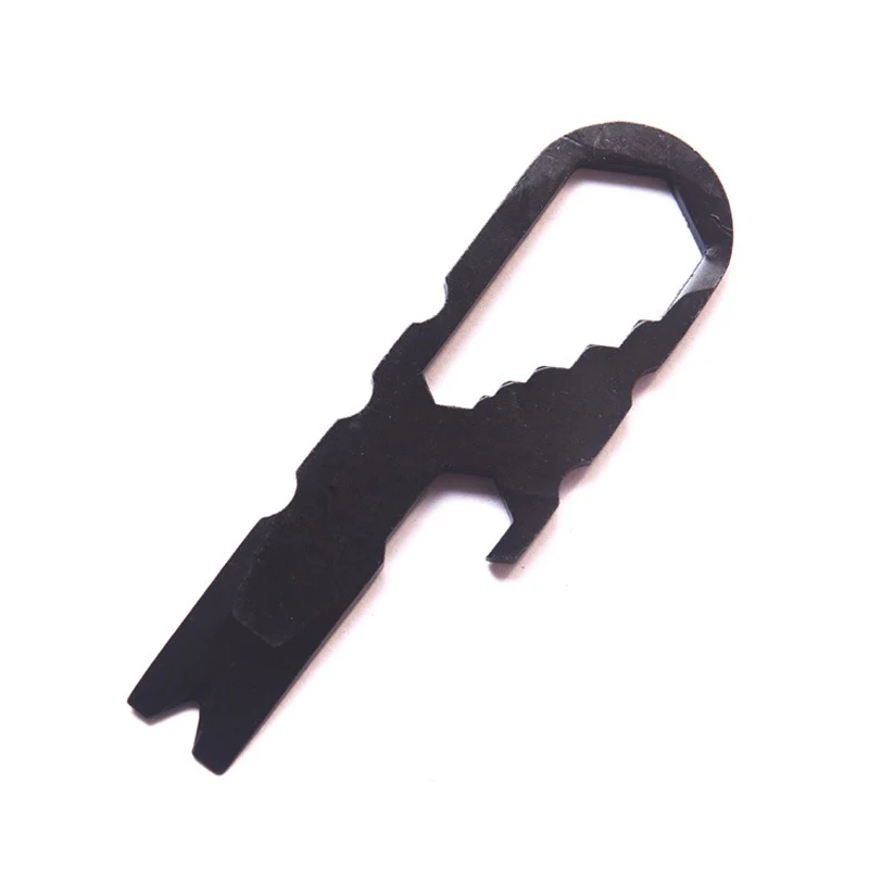 

1 Piece Black Stainless Steel EDC multifunction pocket gadgets Crowbar Opener Stripper Wrench Keychain Decoration