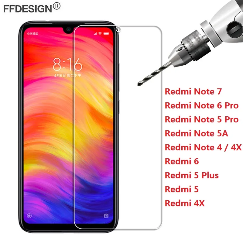 Защитное стекло для Xiaomi Redmi Note 7 6 5 Pro 5A 4X закаленное 4 Защитная пленка экрана |