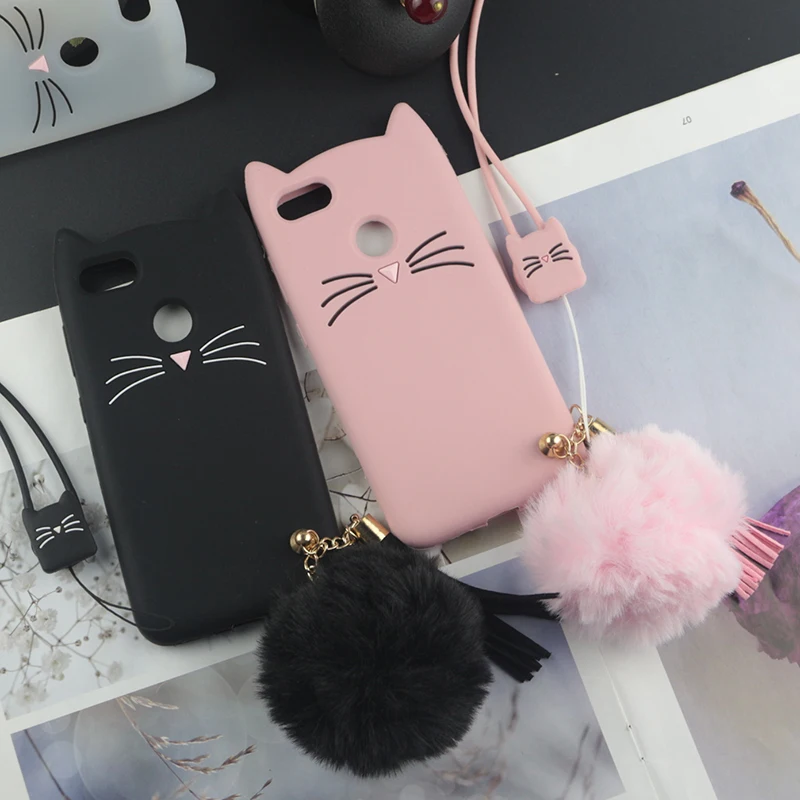 

Cute 3D Cartoon Silicon Case for Xiaomi Mi A1 MiA1 Mi 5X Mi A1 Cases Japan Glitter Beard Cat Lovely Ears Kitty Phone Cover