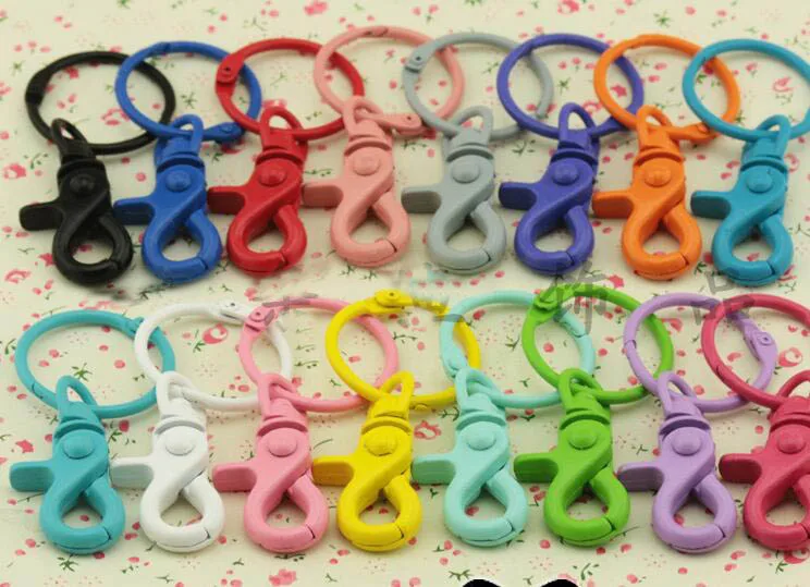 

10pcs DIY Cute Charms colorful Lobster Clasp set open ring Key Ring Key Holder Fit Charms Pendants lobster