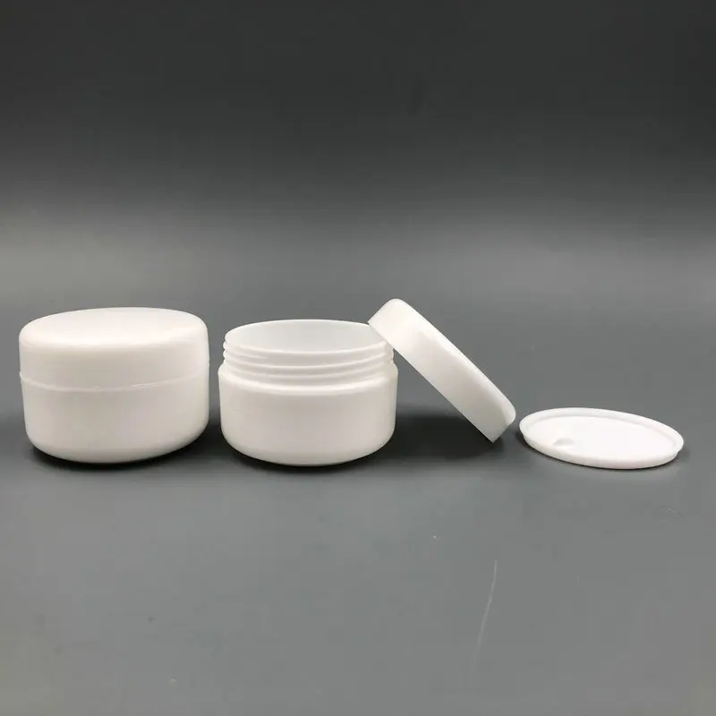 

FreeShipping 100pcs/lot 20g White PP Plastic Cream jar, 20ml cosmetic jar Small Cosmetic Powder container for cosmetic packaging