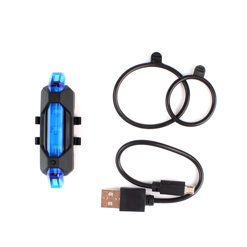 5LED USB Rechargeable Bike Bicycle Cycling Tail Rear Safety Warning Light Lamp