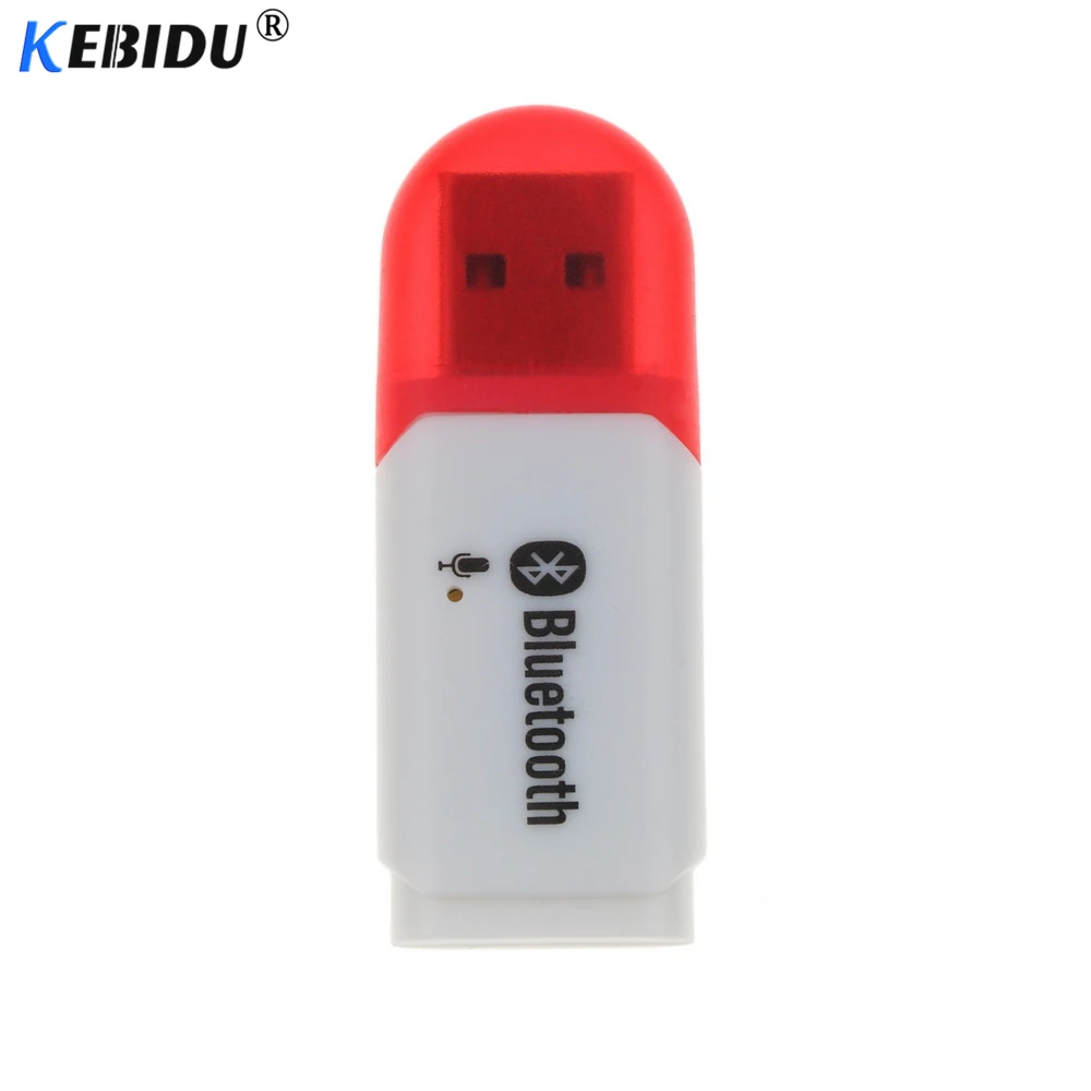 Kebidu беспроводной USB Bluetooth V5.0 аудио музыкальный приемник адаптер стерео-гарнитура Aux адаптер автомобильный комплект для iPhone Android автомобиля - Цвет: red