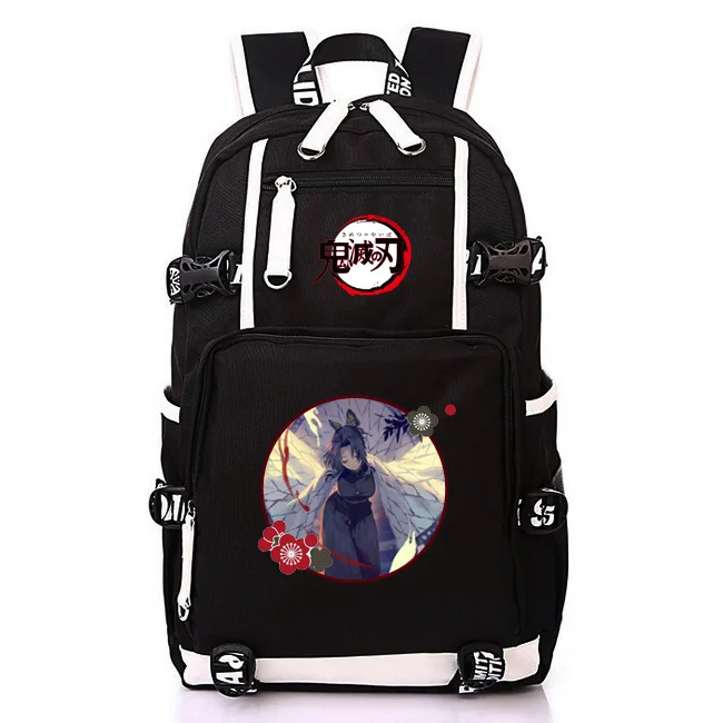 Японское аниме Demon Slayer: Kimetsu no Yaiba Bookbag брезентовые школьные рюкзаки USB рюкзак для ноутбука мультяшный дорожный рюкзак Rugzak - Цвет: 16