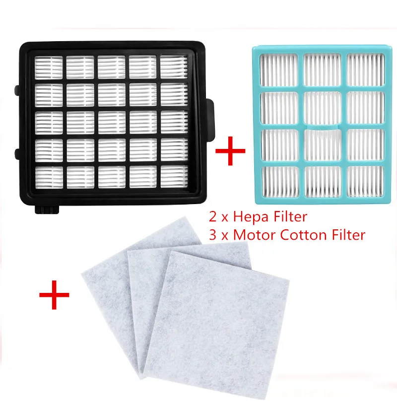 High Quality 2pcs Hepa Filter & 3pcs Motor Cotton Filter For Philips ...