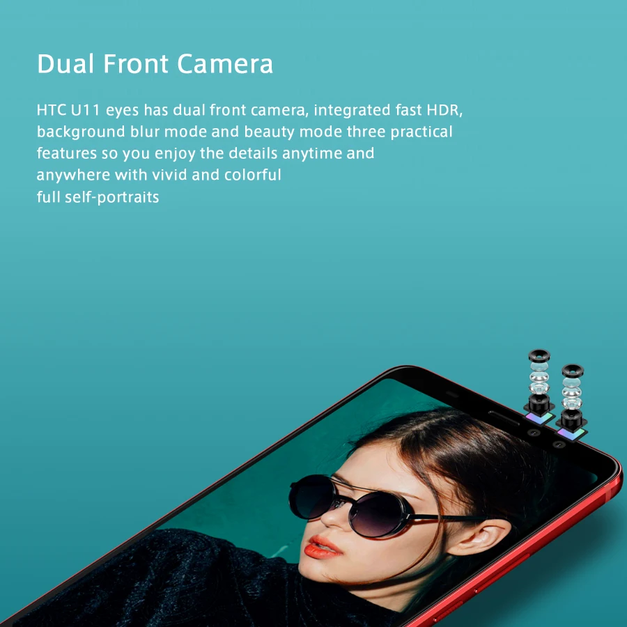 Versión Global HTC U11 ojos 4G LTE teléfono móvil 6,0 pulgadas 4 GB RAM 64 GB ROM Android 8,0 snapdragon 652 Octa Core IP67 teléfono inteligente
