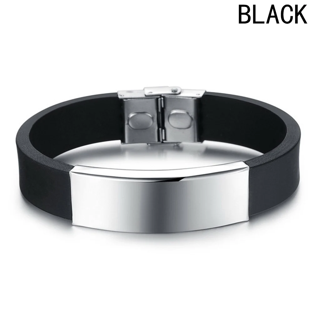 zheFanku Brand Silver Color Titanium Cuff Bracelet Men Jewelry