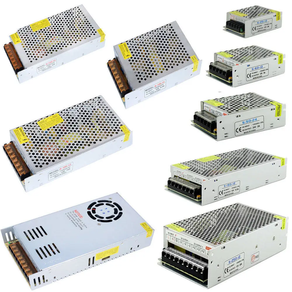 

LED STRIP POWER SUPPLY 60W 100W 300W AC 110V-220V TO DC12V 2A/5A/8.3A/20A/25A/30A Switch Power Supply Adapter LED LIGHT DRIVE