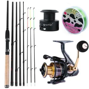 Sougayilang 6 секций М МОЩНОСТЬ углеродного волокна спиннинг с 13 + 1BB тормозная система спиннинговые Катушки Combo Pesca - изображение