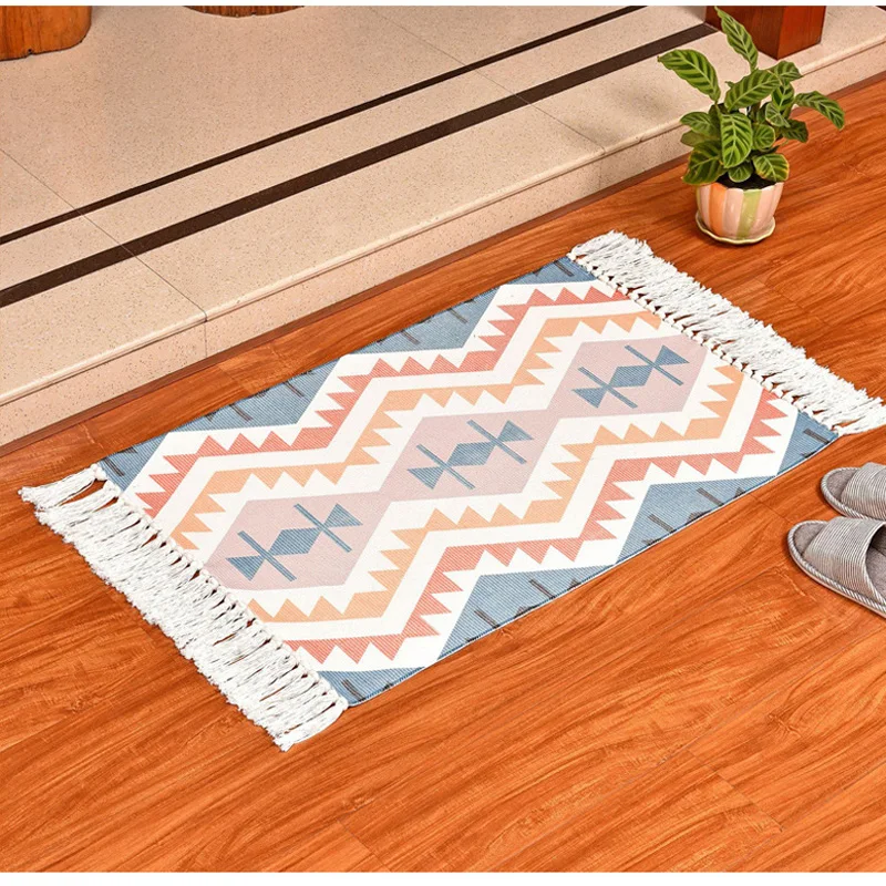 Мягкие хлопковые домашние ковры с кисточками для гостиной, спальни, детской комнаты; декор для чистки ковров, для дома, напольный коврик для двери, простой ковёр в скандинавском стиле
