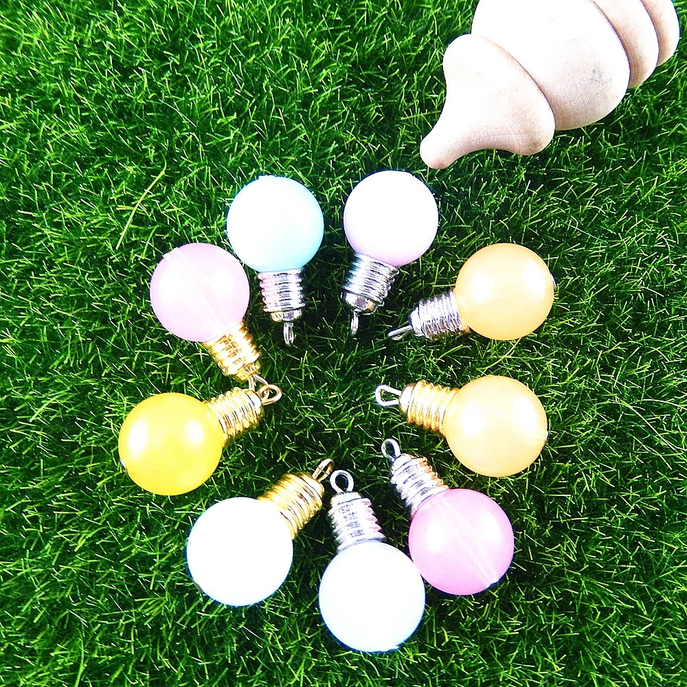 Wholesale 10pcs Mix Colorful Fancy Light Bulb Charms Jewelry Findings