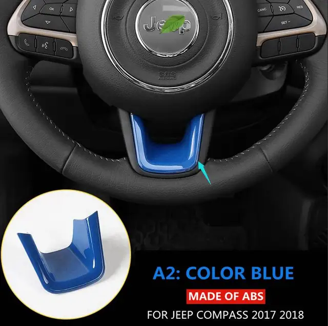 Us 15 0 40 Off For Jeep Compass 2017 2018 Red Blue Yellow White Orange Green All Inclusive Style Steering Wheel Bottom Molding Cover Kit Trim In