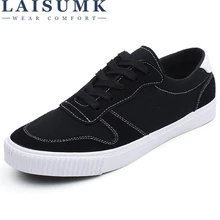 LAISUMK Brand 2019 New Style Men Casual Shoes Canvas Male Footwear Comfortable Flat Shoes Lace-Up Vulcanized Shoes Men Loafers LAISUMK Brand 2019 New Style Men Casual Shoes Canvas Male Footwear Comfortable Flat Shoes Lace-Up Vulcanized Shoes Men Loafers