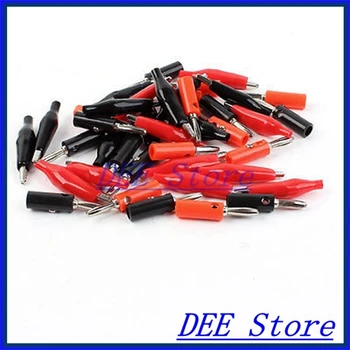 

Banana Plug + Alligator Clip Connector Cable Testing Tool Black Red 20 Pairs