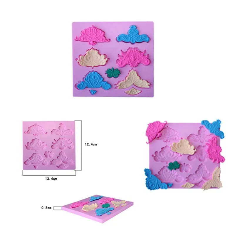 Kitchen Accessories Cooking Decorative Pattern Chocolate Moule Silicone Cake Decoration Fondant Mold 3