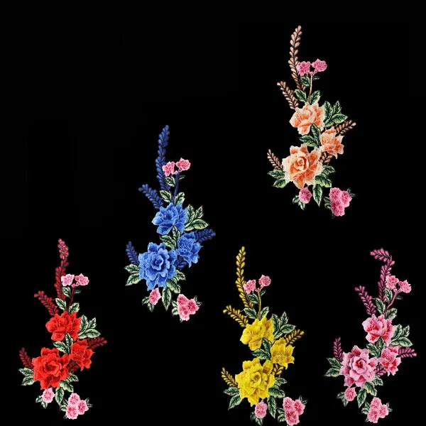 

flower 39*19CM applique patches embroidered fabric patches applique toppe parches para la ropa patches for clothes