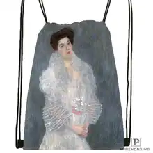 Custom Gustav_Klimt Drawstring Backpack Bag Cute Daypack Kids Satchel (Black Back) 31x40cm#20180611-02-98