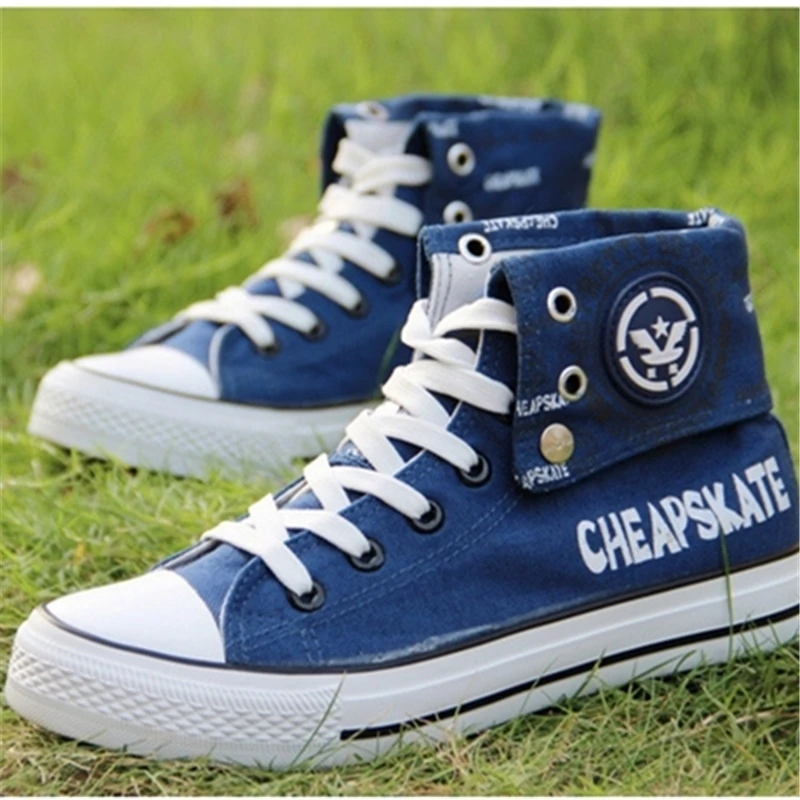 High Quality New 2017 Fashion Men Breathable Canvas Shoes High Top