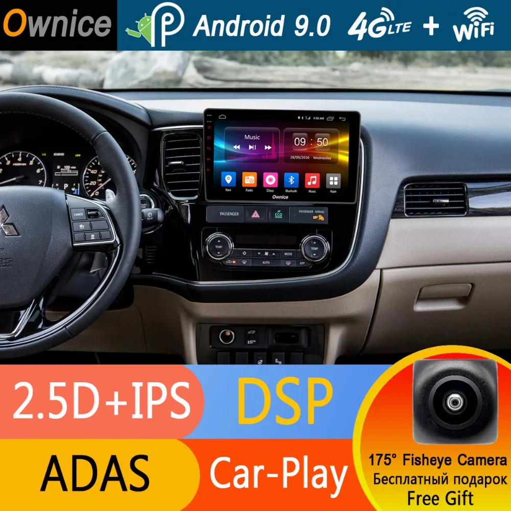 Sale 1 Din 10.1" IPS Android 8.1 Car DVD GPS Player Navi For Mitsubishi Outlander 2013-2018 4G RAM+32G ROM Octa Core DSP CarPlay ADAS 1