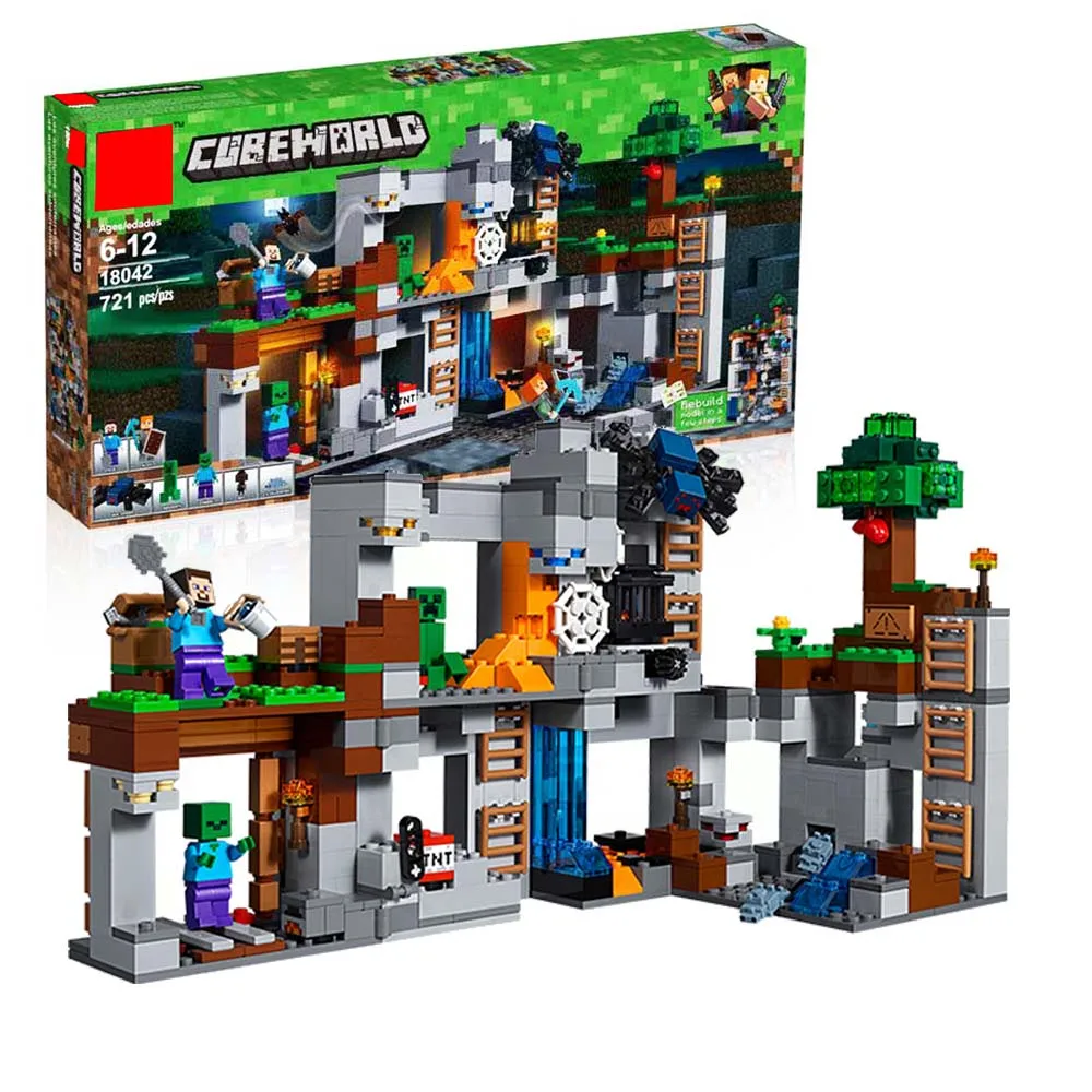 

2019 The Bedrock Adventures Building Blocks 18042 Compatible Legoing MinecraftING 21147 Model Kit Blocks Toys for Children Gift
